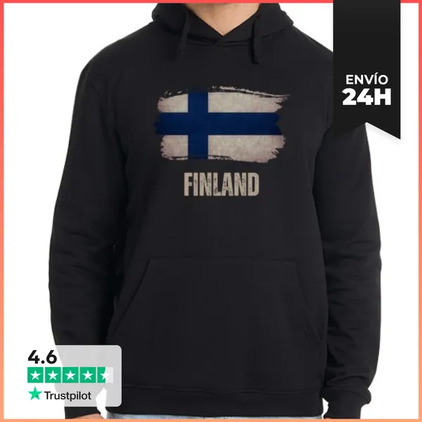 Sudadera Unisex Con Capucha Bandera Grunge De Finlandia, Orgullo
