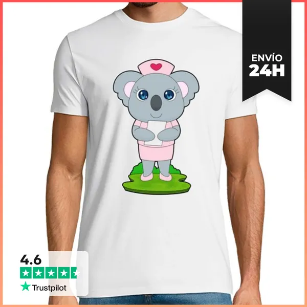 Camiseta Hombre Clásica Enfermera Koala LaTostadora