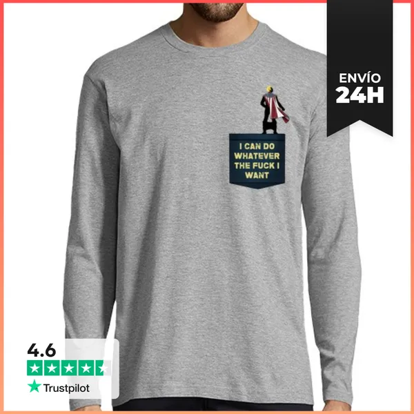 Camiseta Hombre Manga Larga Manga Larga Hombre - Homlander Pocket