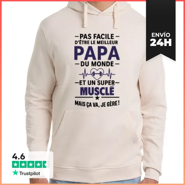 Sudadera Unisex Con Capucha Papá Musculoso Musculación Deporte