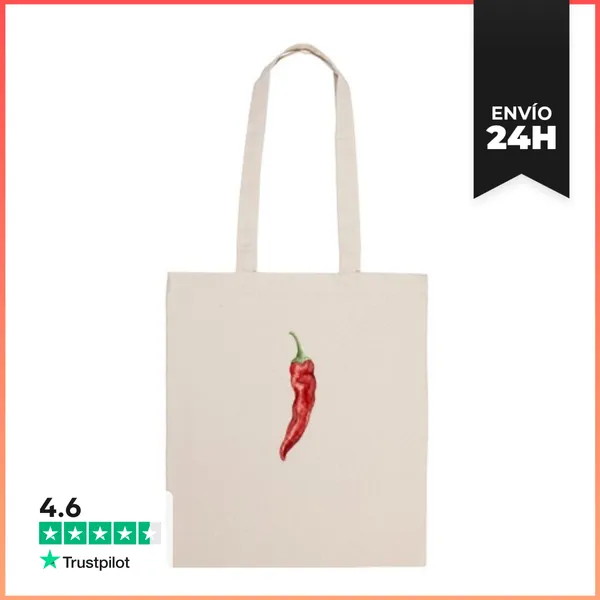 Bolsa De Tela Pimiento Rojo Fuerte Acuarela LaTostadora