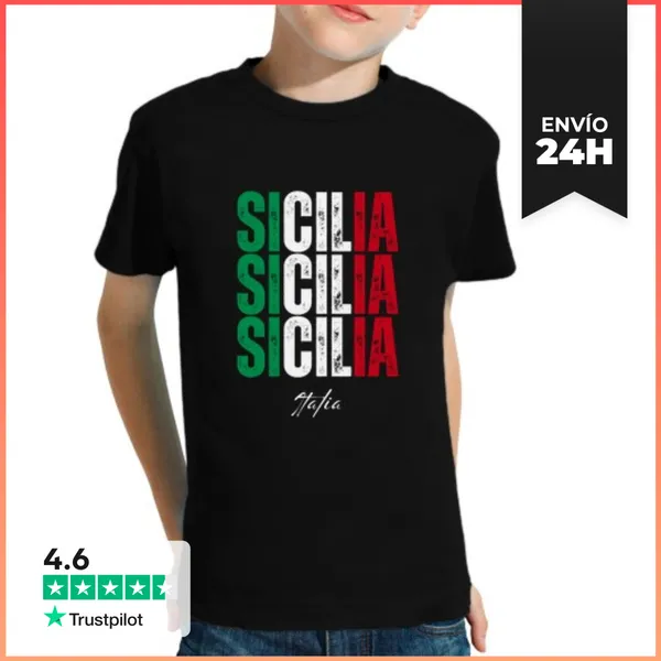 Camiseta Clásica Para Niños Sicilia Italia, Amo Sicilia