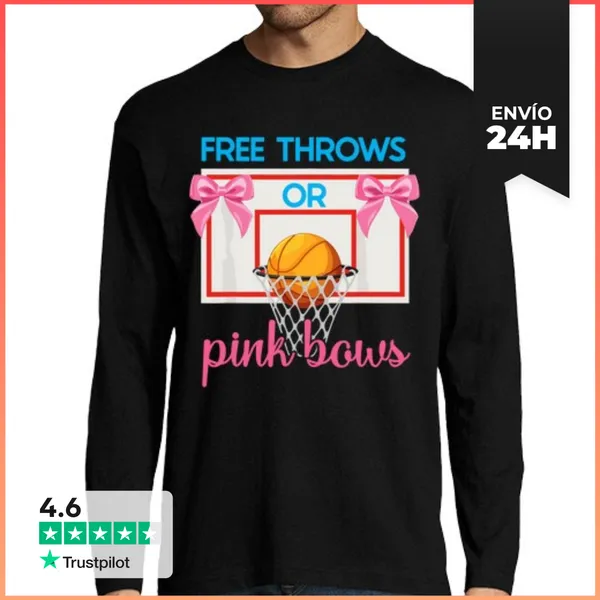 Camiseta Hombre Manga Larga Tiros Libres O Lazos Rosas Revelación