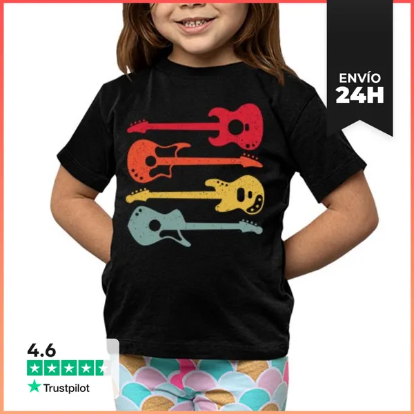 Camiseta Clásica Para Niños GUITARRAS RETRO VINTAGE LaTostadora