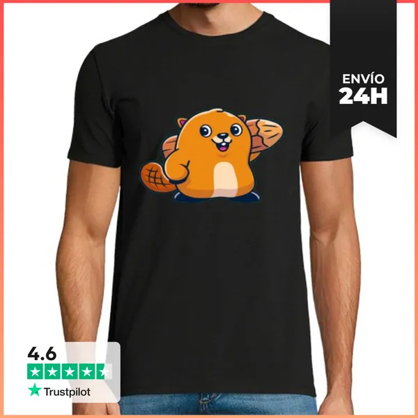 Camiseta Hombre Clásica Lindo Castor LaTostadora