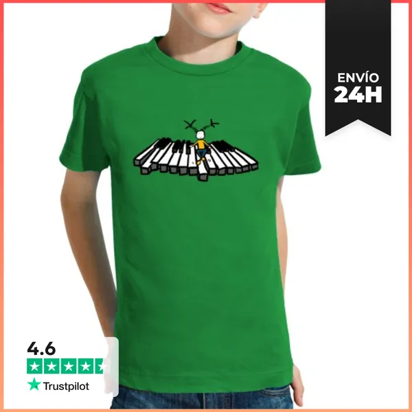 Camiseta Clásica Para Niños Flying Piano 2 Woman LaTostadora
