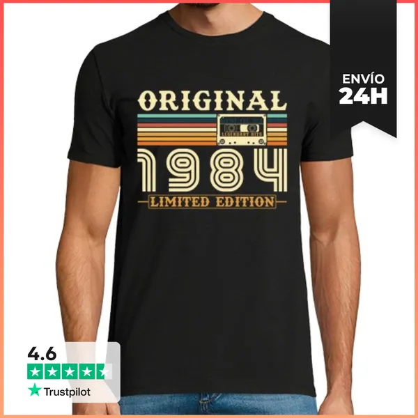 Camiseta Hombre Clásica Regalo De Cumpleaños Vintage De 1984