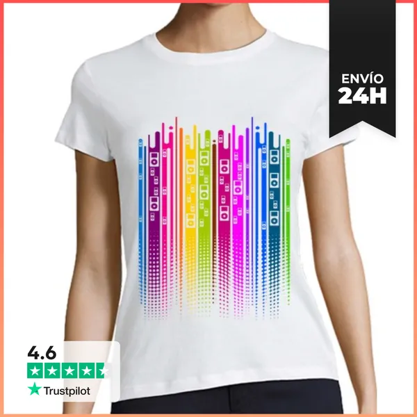 Camiseta Mujer Clásica El Color Es Música LaTostadora