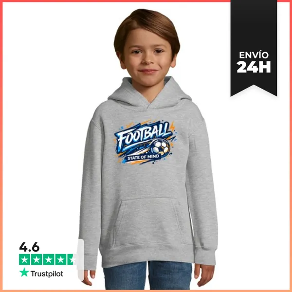 Sudadera Para Niños Con Capucha Mentalidad Futbolística