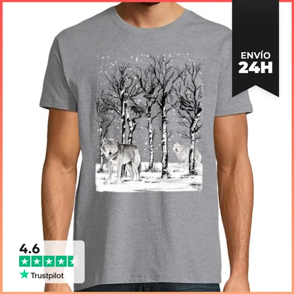 Camiseta Hombre Clásica Winter In The Forest LaTostadora