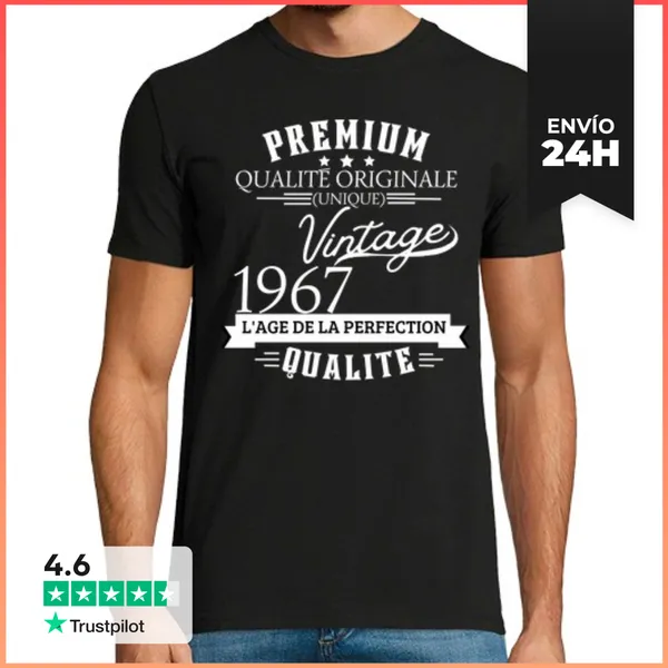Camiseta Hombre Clásica Regalo De Cumpleaños De 1967 LaTostadora