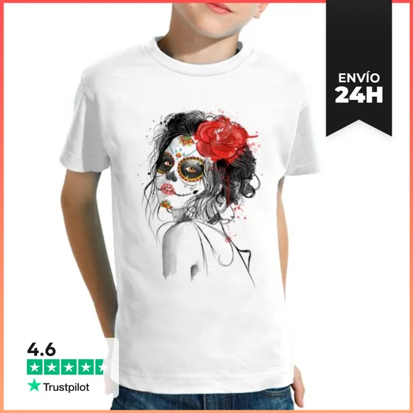 Camiseta Clásica Para Niños Día De Los Muertos LaTostadora