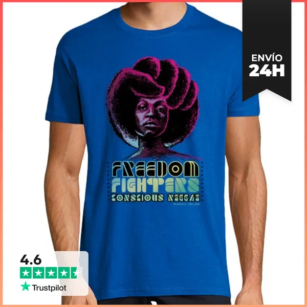 Camiseta Hombre Clásica Freedom Fighters, Conscious Reggae 2012