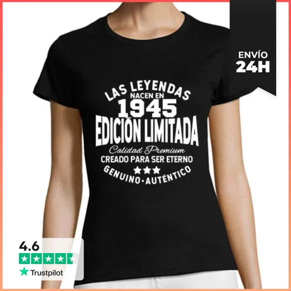 Camiseta Mujer Clásica 1945 El Mejor Año LaTostadora
