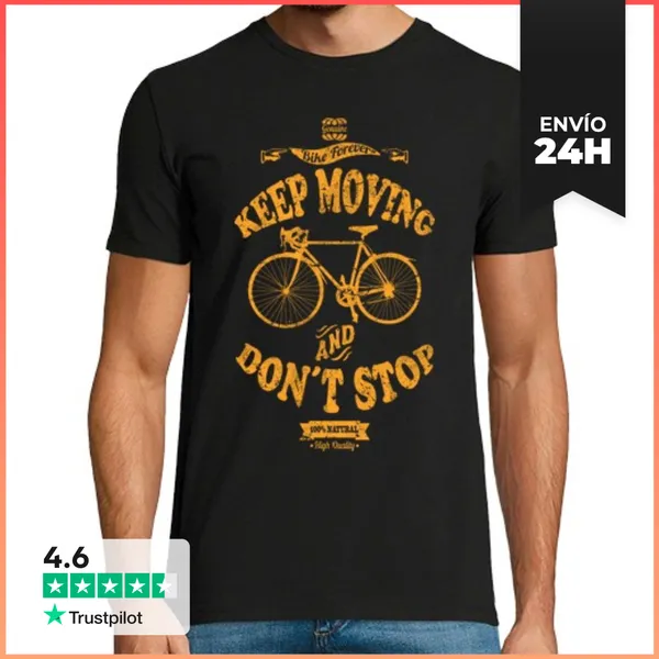 Camiseta Hombre Clásica Keep Moving And Don't Stop LaTostadora