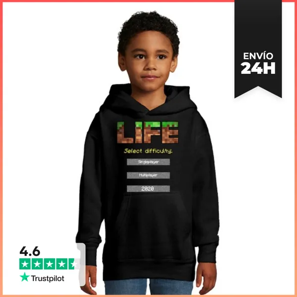 Sudadera Para Niños Con Capucha 2020 Life Seleccionar Minecraft
