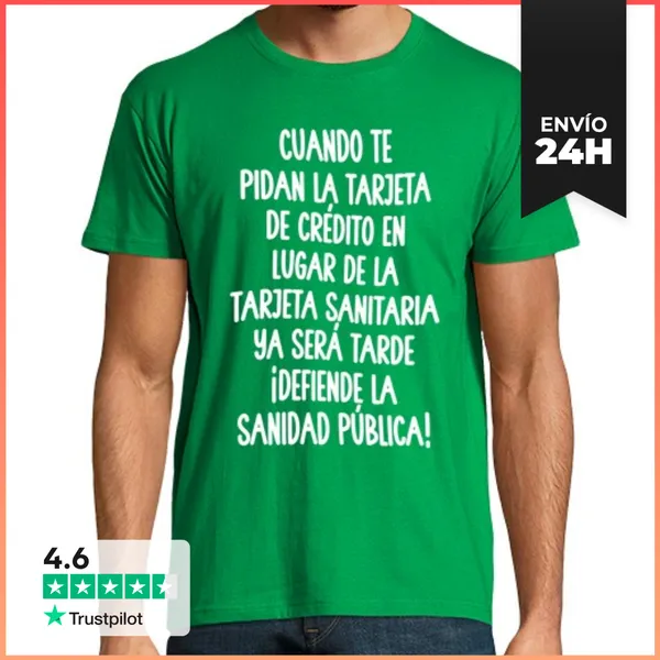 Camiseta Hombre Clásica Defiende La Sanidad Pública LaTostadora
