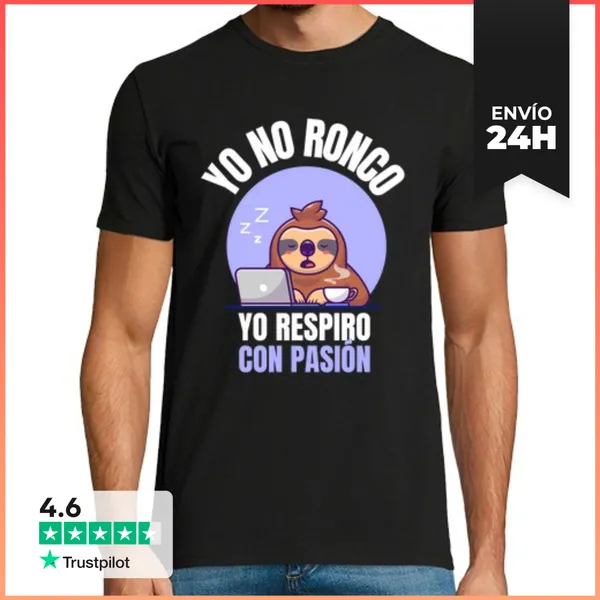 Camiseta Hombre Clásica Yo No Ronco Yo Respiro Con Passion