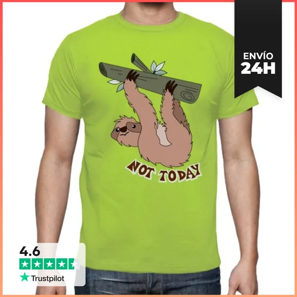 Camiseta Hombre Clásica Cooltee PEREZOSO,,,,,HOY NO .....