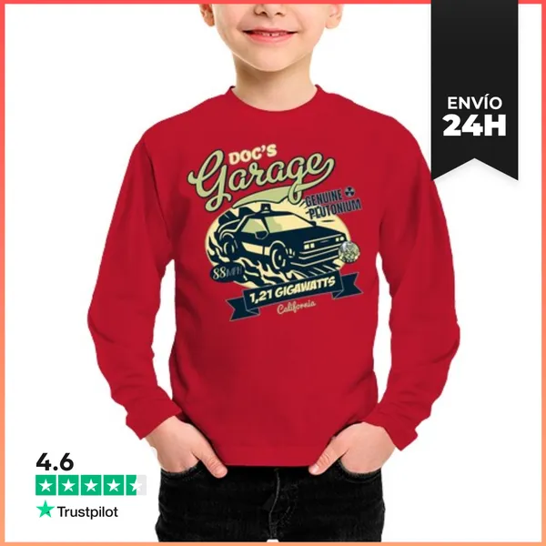 Camiseta Manga Larga Para Niños Doc Brown LaTostadora