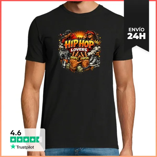Camiseta Hombre Clásica Calavera Trend Hip Hop Lovers - Estilo