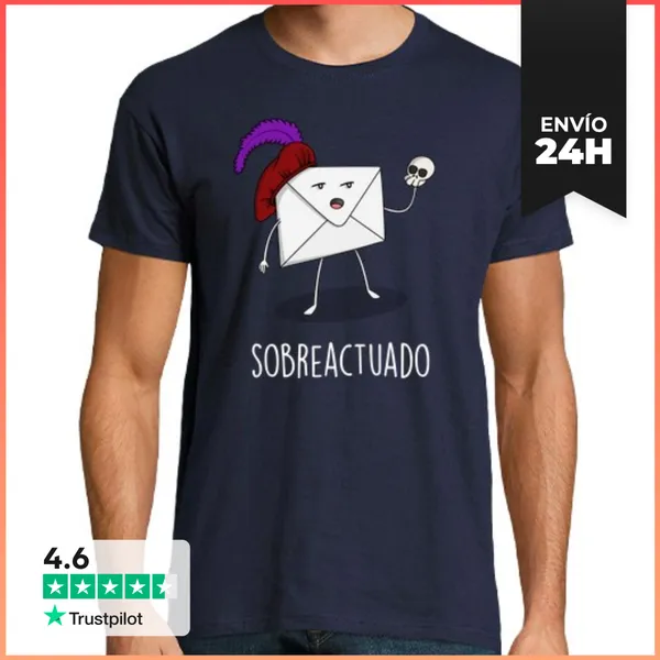 Camiseta Hombre Clásica Sobreactuado Black LaTostadora