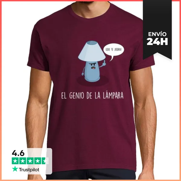 Camiseta Hombre Clásica Genio De La Lámpara Black LaTostadora