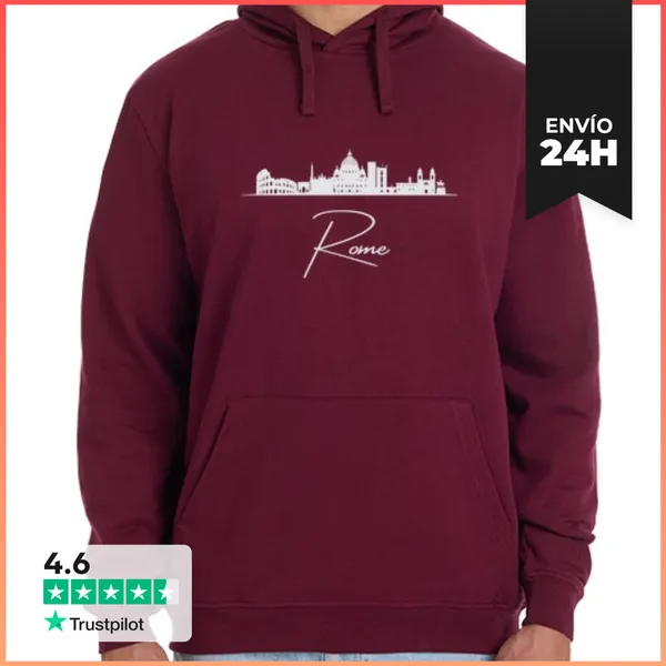 Sudadera Unisex Con Capucha Horizonte Roma, Roma Italia