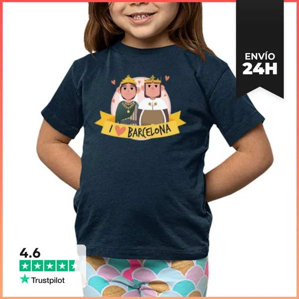 Camiseta Clásica Para Niños Camiseta I LOVE Barcelona G.CIUTAT