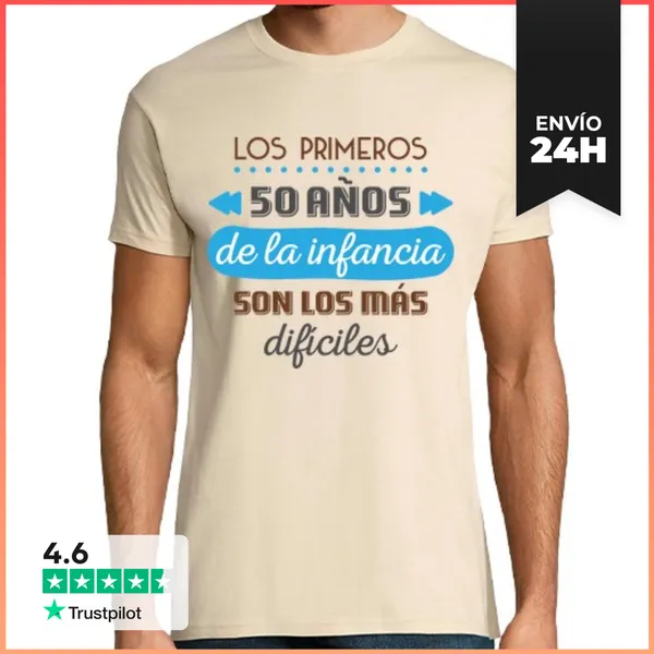 Camiseta Hombre Clásica Los Primeros 50 Años De La Infancia,