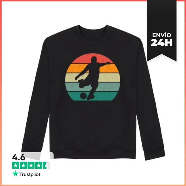 Sudadera Unisex FUTBOLISTA SILUETA PUESTA DE SOL RETRO