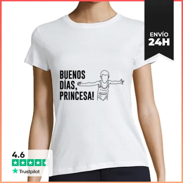 Camiseta Mujer Clásica Buenos Días - Chica LaTostadora