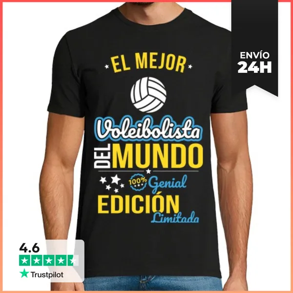 Camiseta Hombre Clásica El Mejor Voleibolista Del Mundo Regalo
