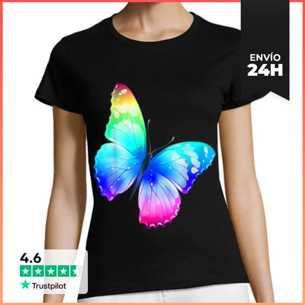 Camiseta Mujer Clásica Mariposa Monarca Insecto Bonita