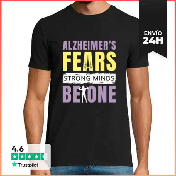 Camiseta Hombre Clásica El Alzheimer Es Temores Fuertes Mentes
