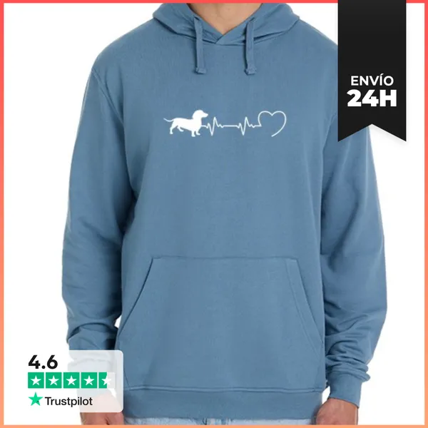 Sudadera Unisex Con Capucha Perro Salchicha Hombre Humor Latido