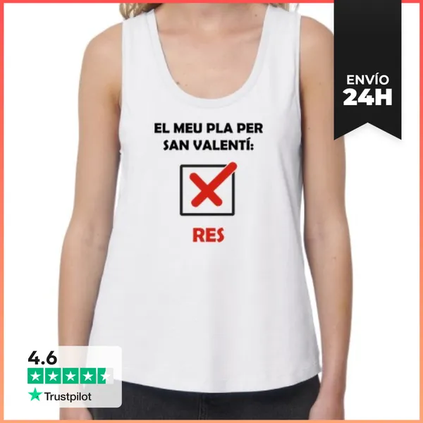 Camiseta Mujer Sin Mangas, Loose Fit PLA PER SANT VALENTÍ