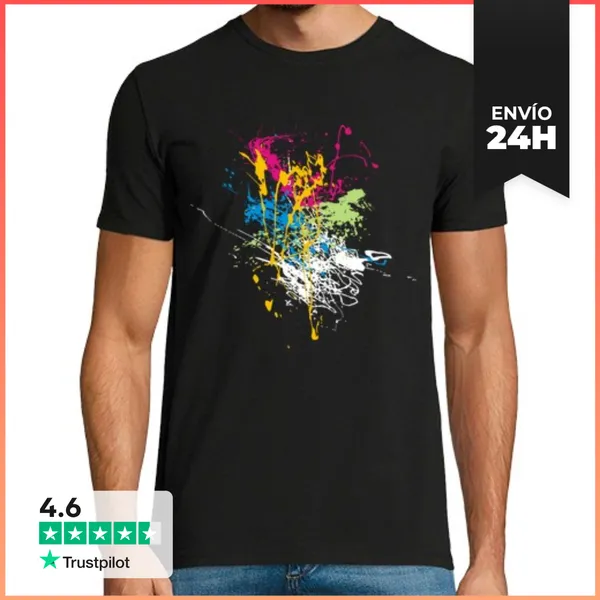 Camiseta Hombre Clásica Paint Splah B1 LaTostadora