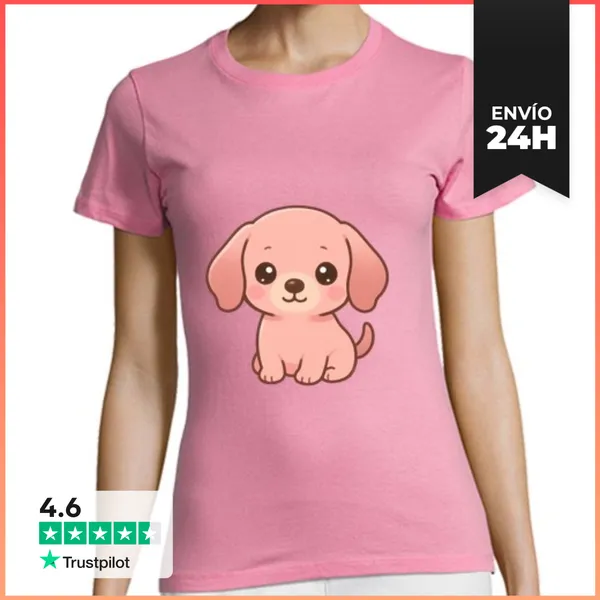 Camiseta Mujer Clásica Perrito Teckel Lindo LaTostadora