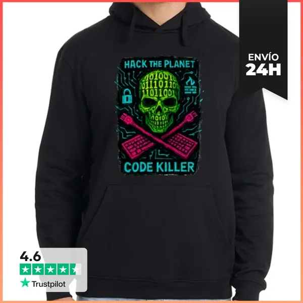 Sudadera Unisex Con Capucha Ciberseguridad Hackea El Planeta