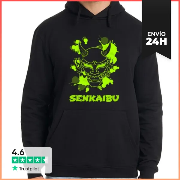Sudadera Unisex Con Capucha Hannya Green Senkaibu LaTostadora
