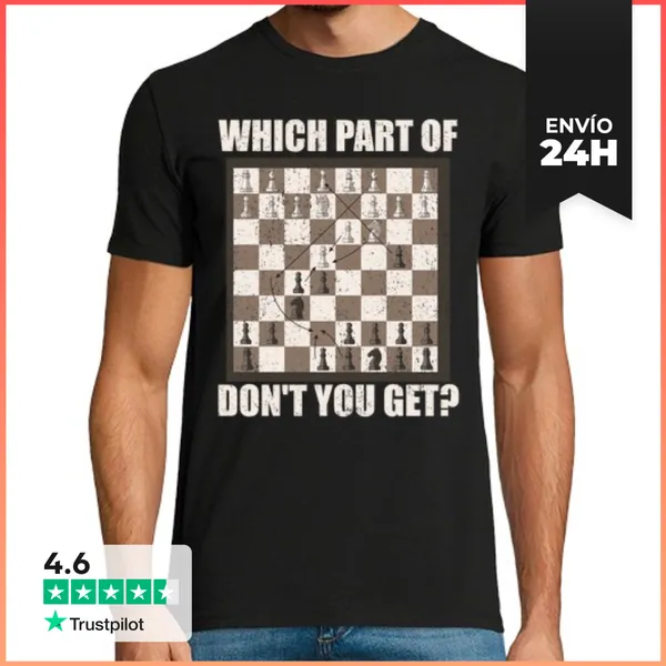 Camiseta Hombre Clásica Jaque Mate Juego De Ajedrez Diseño Vint