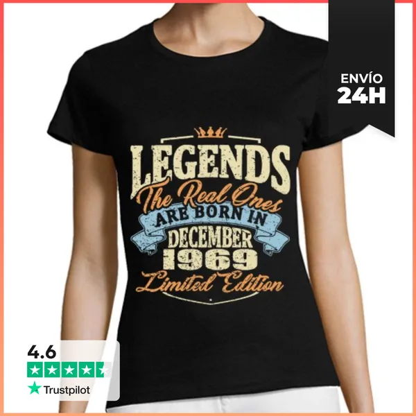 Camiseta Mujer Clásica Nacido En Diciembre De 1969 LaTostadora