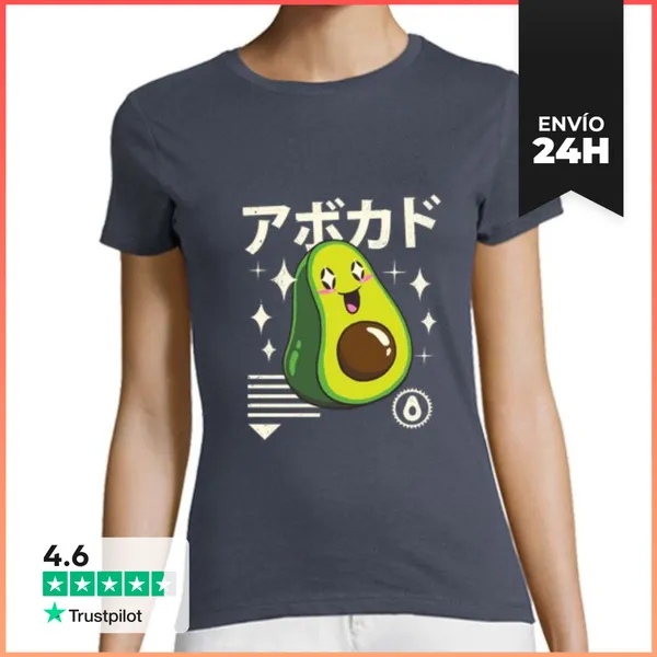 Camiseta Mujer Clásica Kawaii Aguacate Camisa Para Mujer