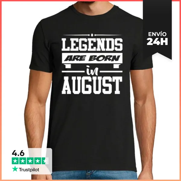 Camiseta Hombre Clásica Leyendas Nacen En Agosto LaTostadora