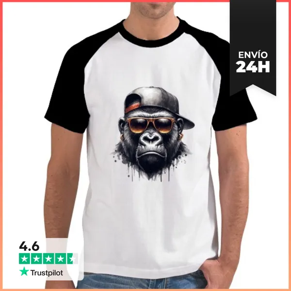Camiseta Hombre, Estilo Béisbol Estilo De Mono LaTostadora