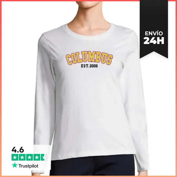 Camiseta Mujer Manga Larga Columbus Est 2006 LaTostadora