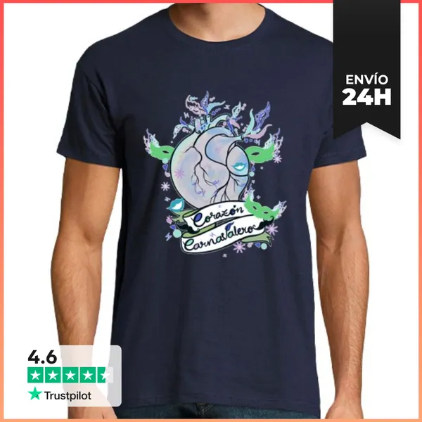 Camiseta Hombre Clásica Hombre, Manga Corta, Azul Marino, Calidad