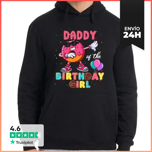 Sudadera Unisex Con Capucha Papá De La Niña De Cumpleaños Donut