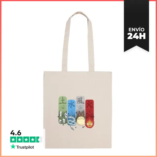 Bolsa De Tela Ghibli Elemental Charms LaTostadora